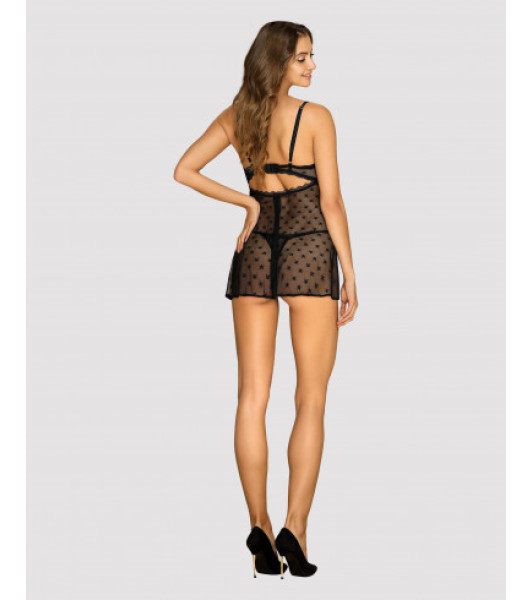 Bielizna-Astralya koszulka i string czarna  S/M - 3 - notaboo.es