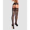 Stockings with a mesh belt Obsessive S500, with a pattern, black, One Size - 4 - notaboo.es