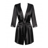 Erotic robe Obsessive Satinia, black, L/XL - 12 - notaboo.es
