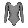 Erotic bodysuit Obsessive B123, L/XL, translucent, with open back and sleeves, black - 4 - notaboo.es