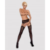 Sexy stockings with Obsessive S206 belt, with patterns, black, One Size - 3 - notaboo.es