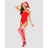 Striped stockings with bows Obsessive red and white, L/XL - 2 - notaboo.es