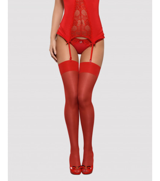 Erotic Stockings Obsessive S800, red, L/XL - notaboo.es
