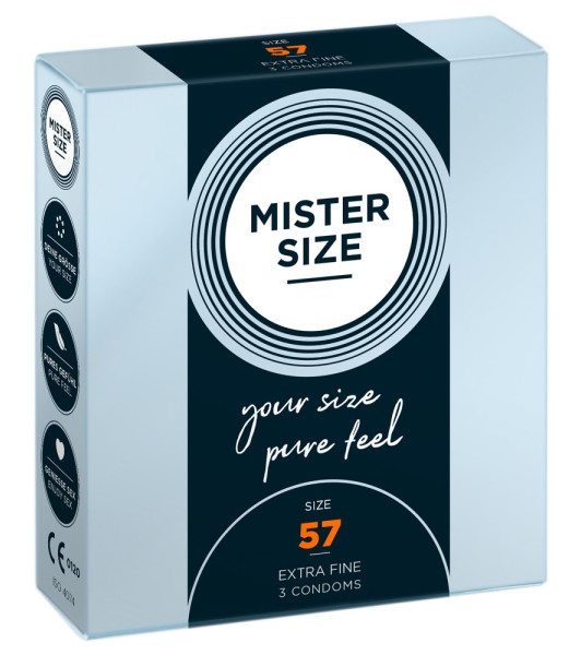 Tamaño Mister - 57 mm Condones 3 Piezas - notaboo.es