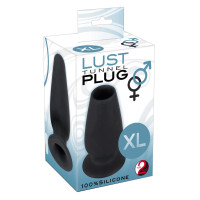 Lust XL You2Toys plug anal con túnel, metal, plata, 13 x 5,9 cm