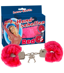 You2Toys Love Cuffs with fur, metal, red - notaboo.es