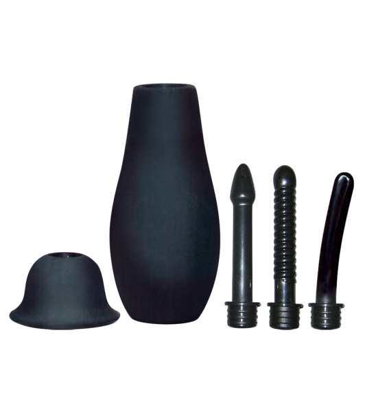 Bad Kitty anal shower with three interchangeable nozzles, black - 1 - notaboo.es
