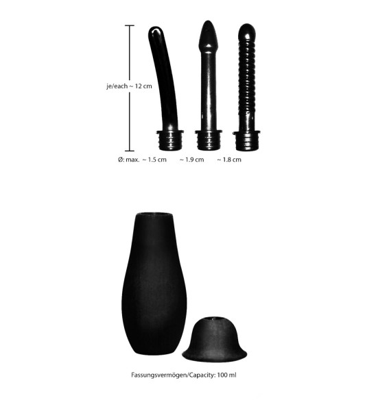 Bad Kitty anal shower with three interchangeable nozzles, black - 5 - notaboo.es