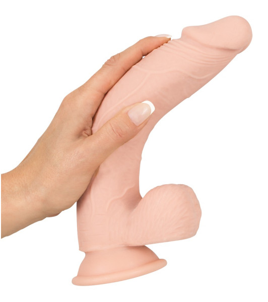 Realistic dildo with Orion scrotum on suction cup, beige, 24 x 4.4 cm - 2 - notaboo.es