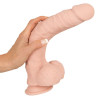 Giant dildo on Orion suction cup with scrotum, beige, 29.5 x 5.2 cm - 11 - notaboo.es