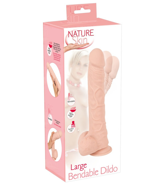 Giant dildo on Orion suction cup with scrotum, beige, 29.5 x 5.2 cm - notaboo.es