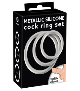 Metallic Silicone Cock ring se - notaboo.es