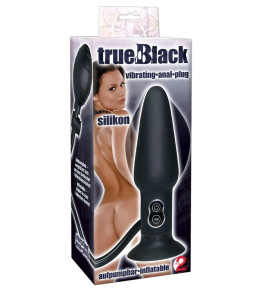 True Black Vibrating Butt Plug - notaboo.es