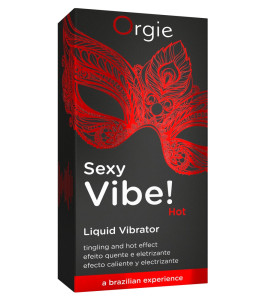 Orgie Hot Liquid Vibrator with warming effect and strawberry flavor, 15 ml - notaboo.es