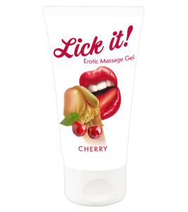 Massage gel-lubricant Lick It! Cherry flavoured Cherry, 50 ml - notaboo.es