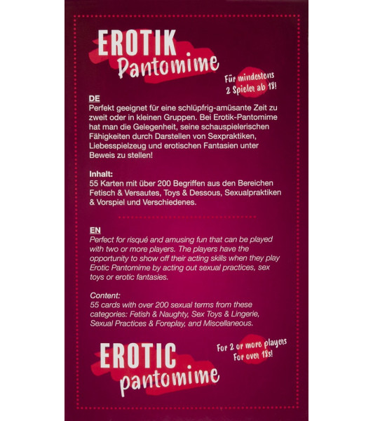 Erotik Pantomime erotisches Kartenspiel Spiel 55 Karten - 2 - notaboo.es