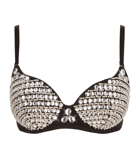 Bra with stones and rhinestones on the cups Glittery 75B - 2 - notaboo.es