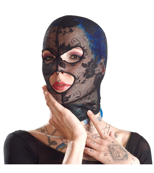 Lace helmet head mask with eye and mouth openings Mask Lace by Bad Kitty - 1 - notaboo.es