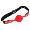 Silicone ball gag, red, with black strap - 5 - notaboo.es