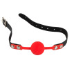 Silicone ball gag, red, with black strap - 4 - notaboo.es