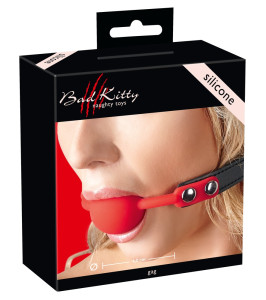 Silicone ball gag, red, with black strap - notaboo.es