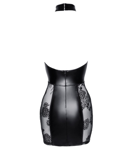 Vestido sexy con escote profundo XL Noir Handmade F238, con inserciones transparentes, negro - 3 - notaboo.es
