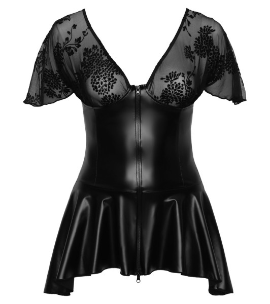Sexy dress with a transparent top 3XL Noir Handmade F267, black - 4 - notaboo.es