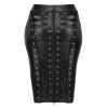 Sexy skirt with imitation lacing Queen Size Noir Handmade F273, black - 4 - notaboo.es