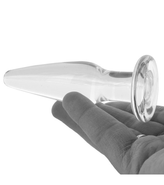 CRYSTAL TAPERED GLASS PLUG SMALL CLEAR - 4 - notaboo.es