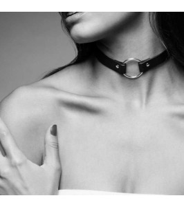 Bijoux Indiscrets Maze thin collar, eco leather, black, 31-41 cm - notaboo.es