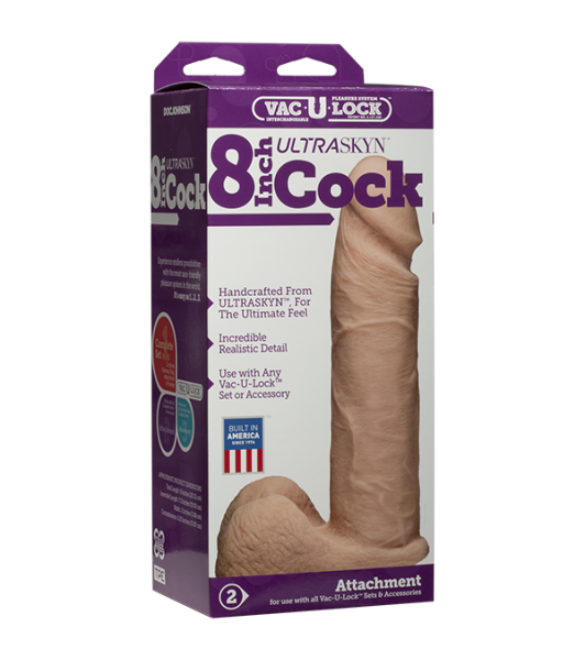 Фаллоимитатор Doc Johnson Vac-U-Lock Ultraskyn Cock White - 2 - notaboo.es