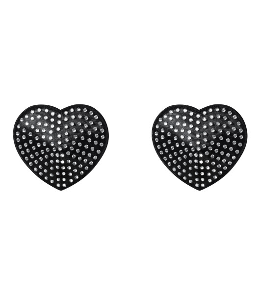 Pedrería en forma de corazón, negro - 1 - notaboo.es