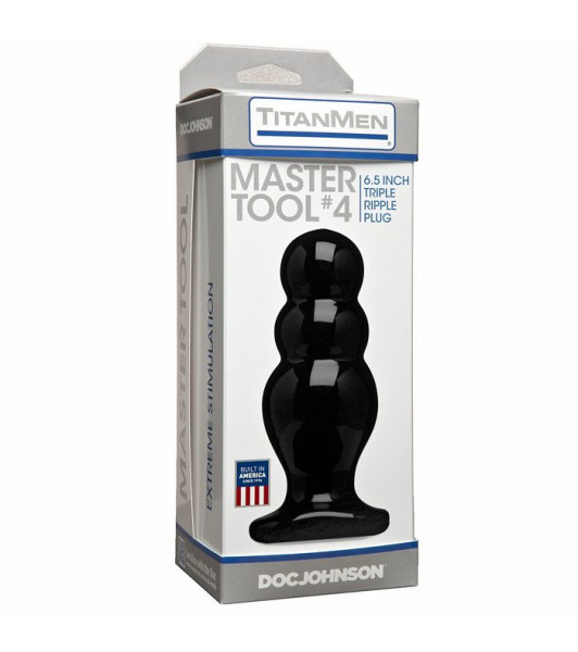 Анальная пробка Doc Johnson Master Tool #4 для фистинга, черная, 16.8 см х 6.6 см - 5 - notaboo.es