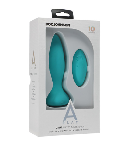 Butt plug with vibration Doc Johnson, blue, 12.1 x 3.2 cm - 2 - notaboo.es