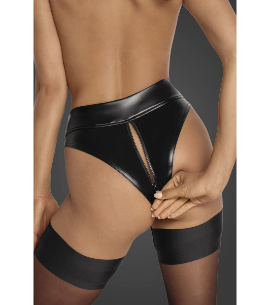 Braga sexy de vinilo M Noir Handmade F245, con cremallera, negra - 3 - notaboo.es