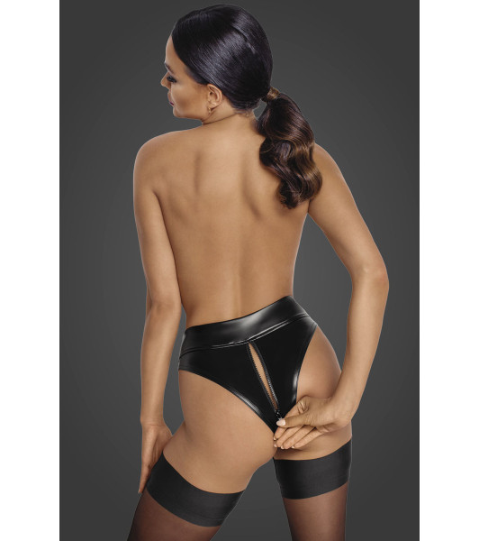 Braga sexy de vinilo M Noir Handmade F245, con cremallera, negra - 4 - notaboo.es