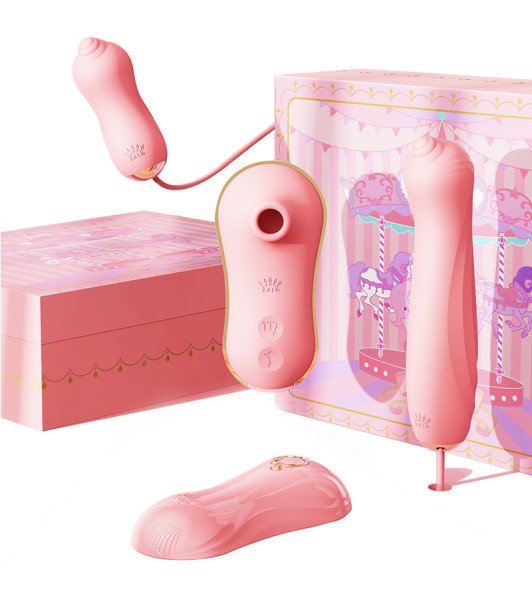 Unicorn Zalo Set Vacuum Clitoral Stimulator, Vibro and Pulsator, Pink - notaboo.es
