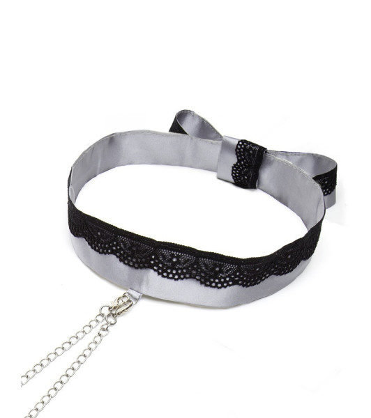 Fifty Shades of Grey Play Nice Collar de satén y encaje y pinzas para pezones - 2 - notaboo.es