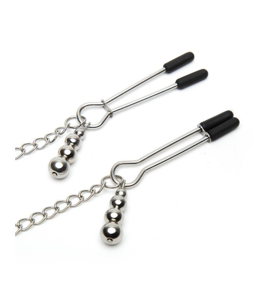 Fifty Shades of Grey Play Nice Collar de satén y encaje y pinzas para pezones - 3 - notaboo.es