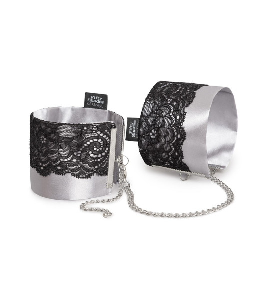 Fifty Shades of Grey Play Nice Satin & Lace Wrist Cuffs - notaboo.es