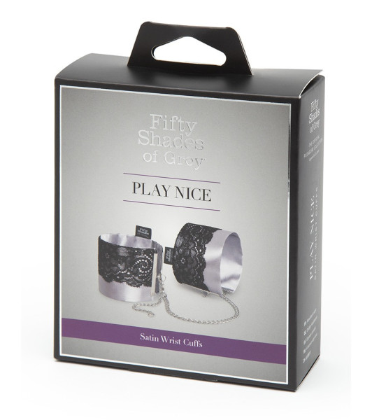 Fifty Shades of Grey Play Nice Satin & Lace Wrist Cuffs - 2 - notaboo.es
