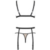 Conjunto de lencería sexy Obsesiva Nudelia con cinturón de media, beige-negro, L / XL - 5 - notaboo.es