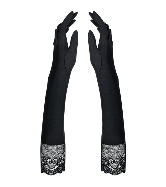 Guantes largos de encaje Obsessive Miamor, negros - 3 - notaboo.es