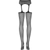 Medias eróticas con cinturilla Obsessive S207, con motivos florales, negras, XL/XXL - 8 - notaboo.es