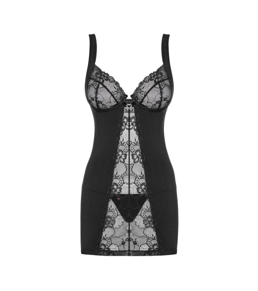 Bielizna-Heartina koszulka i stringi czarna  S/M - 10 - notaboo.es