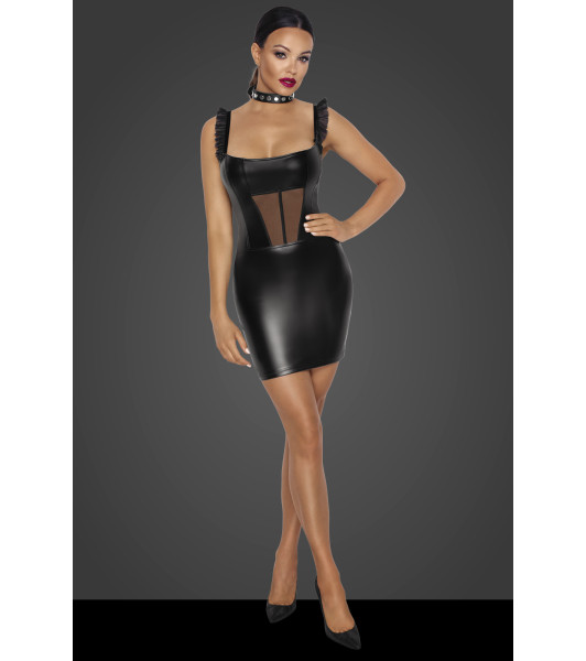 Mini vestido sexy con volantes S Noir Handmade F257, negro - 3 - notaboo.es