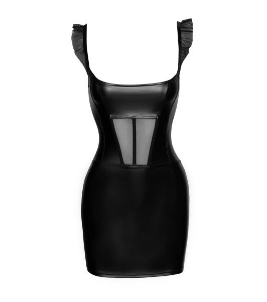 Mini vestido sexy con volantes S Noir Handmade F257, negro - 4 - notaboo.es