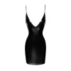 Sexy bareback dress S Noir Handmade Powerwetlook Lace Up F252, black - 3 - notaboo.es