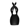 Erotic vinyl dress with deep cleavage L Noir Handmade F255, open back, black - 9 - notaboo.es