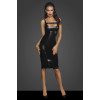 Sexy vinyl dress with zipper on the hip M Noir Handmade F251, with ruffles, black - 3 - notaboo.es